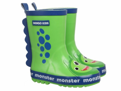 Сапоги резиновые детские INDIGO KIDS (26 (16.5см), Зеленый, Резина, Хлопок 80%, полиэстер 20%, Хлопок 80%, полиэстер 20%, Резина)