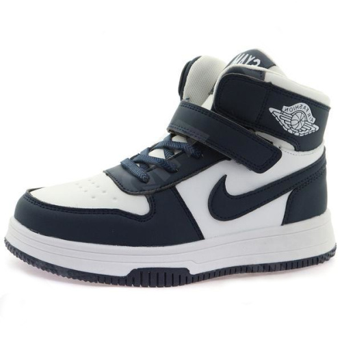 Ботинки детские Микаса (32 (20.0см), Белый/синий, Кожа искусственная, Текстиль, Кожа натуральная, ТПР)