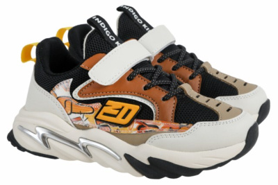 Кроссовки детские INDIGO KIDS (32 (20.5см), Черный/коричневый, Иск.кожа/текстиль, Хлопок 80%, полиэстер 20%, Хлопок 80%, полиэстер 20%, ЭВА\ТЭП)