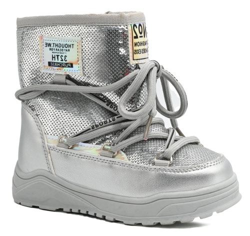 Сапоги для девочки Jong.Golf (27 (17.5см), Серый металлик, Иск.кожа/текстиль, Нат.мех+иск.мех, Нат.мех+иск.мех, ТПР)