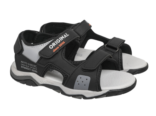 Сандалии для мальчика INDIGO KIDS (31 (20.5см), Черный/серый, Иск.кожа/текстиль, Хлопок 30%, полиэстер 70%, Кожа натуральная, ЭВА\ТЭП)