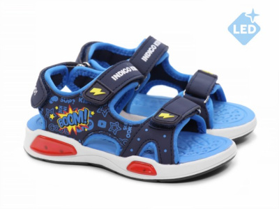 Сандалии для мальчика INDIGO KIDS (24 (16.0см), Синий, Кожа искусственная, Хлопок 80%, полиэстер 20%, ЭВА, ЭВА\ТЭП)