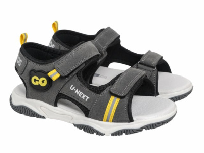 Сандалии для мальчика INDIGO KIDS (31 (20.0см), Серый, Иск.кожа/текстиль, Хлопок 30%, полиэстер 70%, Кожа натуральная, ТЭП)