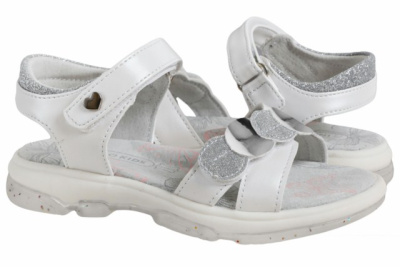 Босоножки для девочки INDIGO KIDS (27 (17.5см), Белый, Кожа искусственная, Кожа натуральная, Кожа натуральная, ТЭП)
