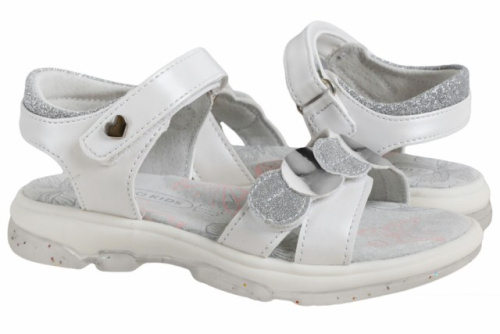 Босоножки для девочки INDIGO KIDS (27 (17.5см), Белый, Кожа искусственная, Кожа натуральная, Кожа натуральная, ТЭП)