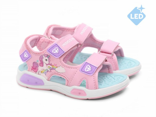 Сандалии для девочки INDIGO KIDS (24 (16.0см), Розовый, Кожа искусственная, Хлопок 80%, полиэстер 20%, ЭВА, ЭВА\ТЭП) Сандалии для девочки INDIGO KIDS (24 (16.0см), Розовый, Кожа искусственная, Хлопок 80%, полиэстер 20%, ЭВА, ЭВА\ТЭП)